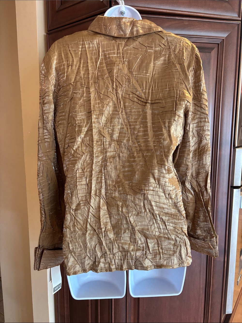 Dress Barn Metallic Gold Textured Button Jacket with Matching Shell - Picture 5 of 5
